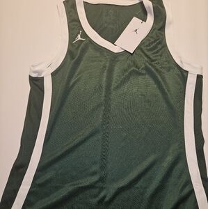 Jordan Jersey Tank Top Womens Green /White New Small